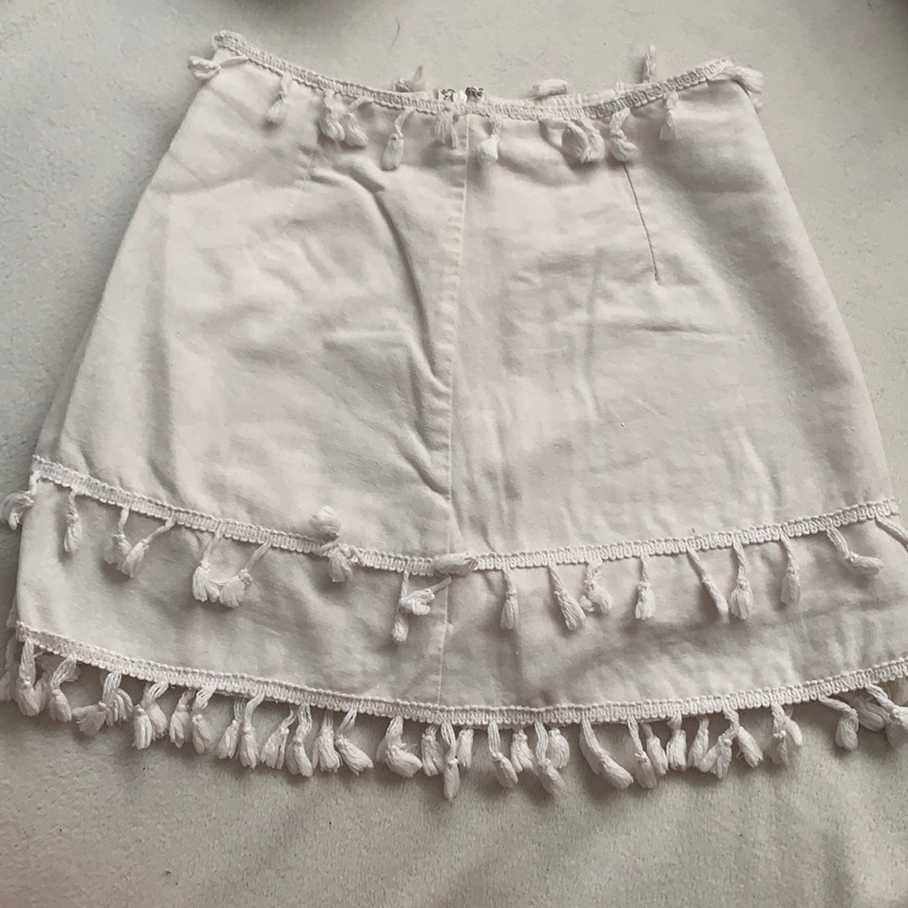 White fringe skirt